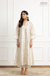 White Banarasi Organza Silk Kurta Set