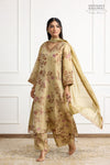 Beige Banarasi Tissue Silk Kurta Set