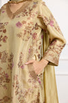 Beige Banarasi Tissue Silk Kurta Set