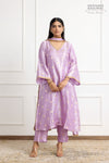 Lavender Banarasi Tissue Silk Kurta Set