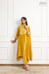 Mustard Yellow Banarasi Tissue Silk Kurta Set