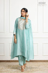 Powder Blue Banarasi Tissue Silk Kurta Set