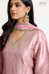 Baby Pink Banarasi Silk Kurta Set