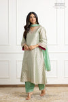 Pista Green Banarasi Silk Kurta Set