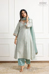 Powder Blue Banarasi Silk Kurta Set