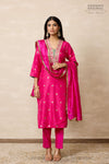 Pink Banarasi Silk Kurta Set