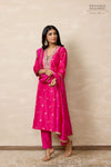 Pink Banarasi Silk Kurta Set