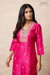 Pink Banarasi Silk Kurta Set