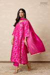 Fuchsia Pink Chiniya Silk Angarkha Set