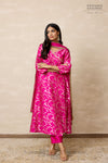 Fuchsia Pink Chiniya Silk Angarkha Set