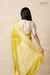 Mustard Green Handwoven Banarasi Georgette Saree