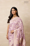 Lilac Handwoven Banarasi Georgette Saree