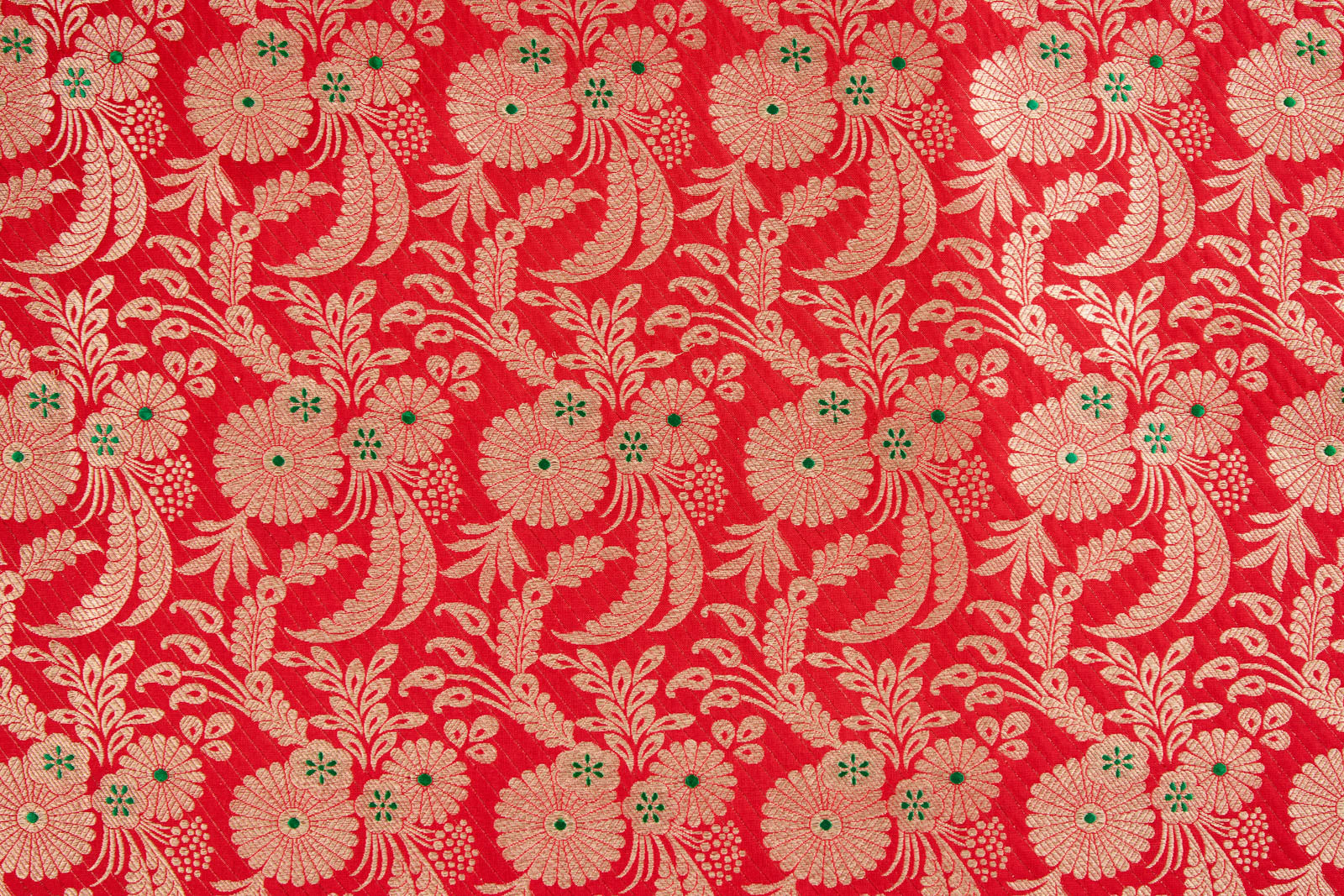 Red Handwoven Banarasi Silk Fabric