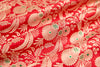 Red Handwoven Banarasi Silk Fabric