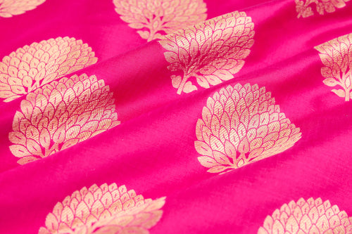 Fuchsia Pink Handwoven Banarasi Silk Fabric