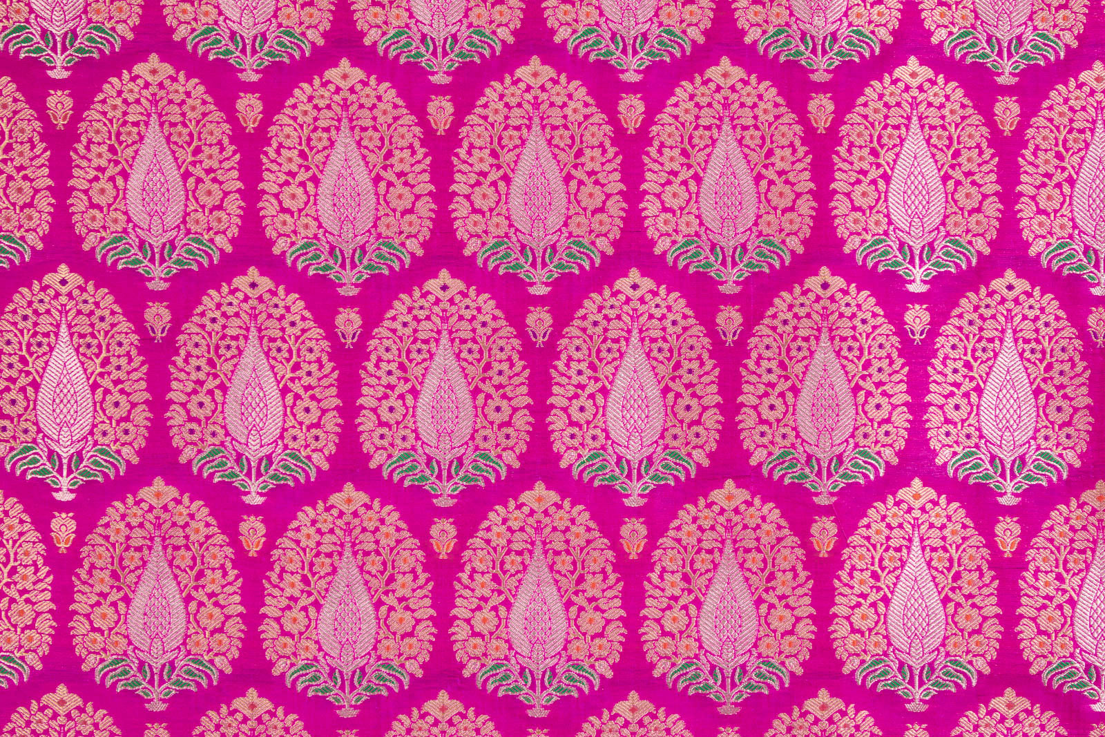 Rani Pink Handwoven Banarasi Silk Fabric