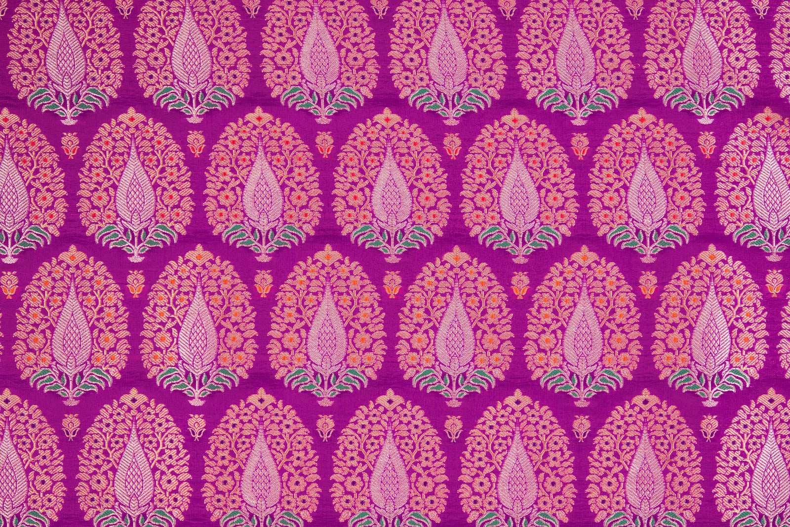 Magenta Pink Handwoven Banarasi Silk Fabric