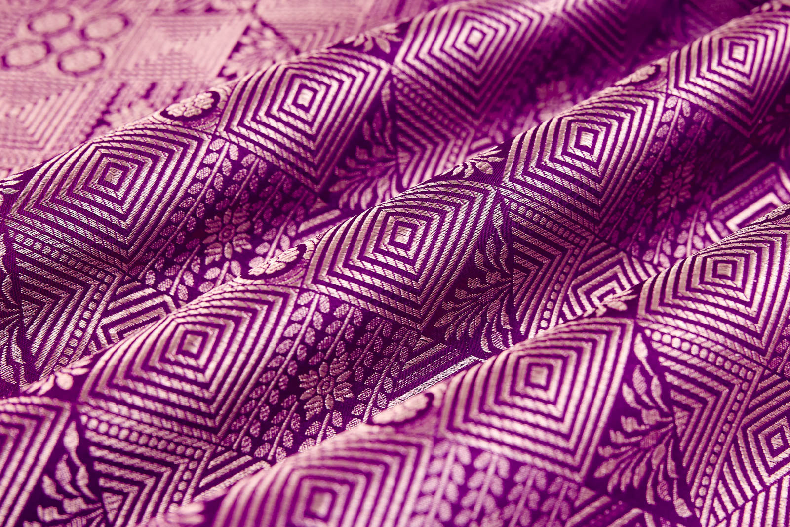 Magenta Pink Handwoven Banarasi Brocade Fabric