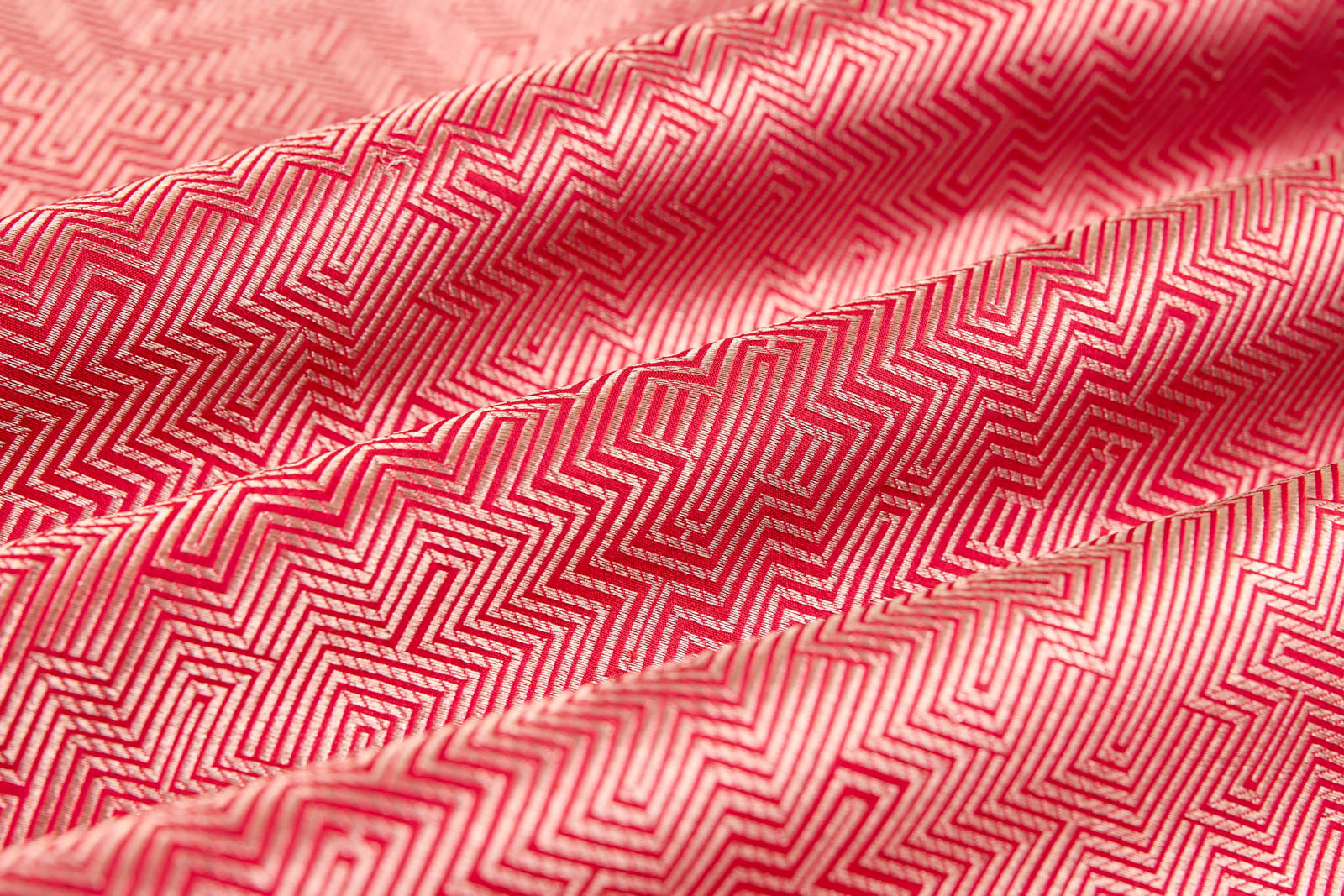 Pink Dual Tone Handwoven Banarasi Brocade Fabric