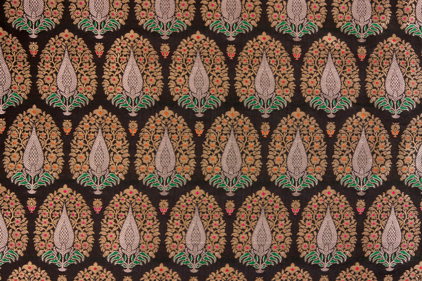 Black Handwoven Banarasi Silk Fabric