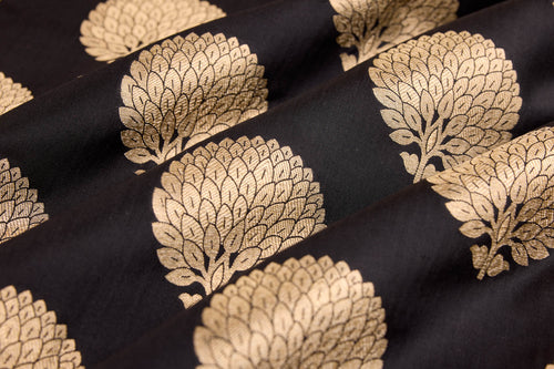 Black Handwoven Banarasi Silk Fabric