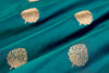 Peacock Blue Handwoven Banarasi Silk Fabric