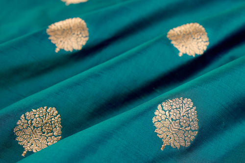 Peacock Blue Handwoven Banarasi Silk Fabric