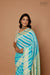 Turquoise Blue Banarasi Georgette Leheriya Saree
