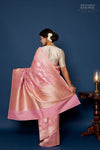 Pink Handwoven Banarasi Kadhua Tussar Georgette Saree