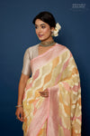 Shaded Yellow Handwoven Banarasi Georgette Saree