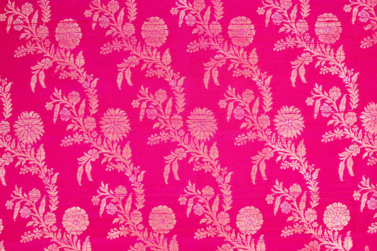 Fuchsia Pink Handwoven Banarasi Raw Silk Fabric