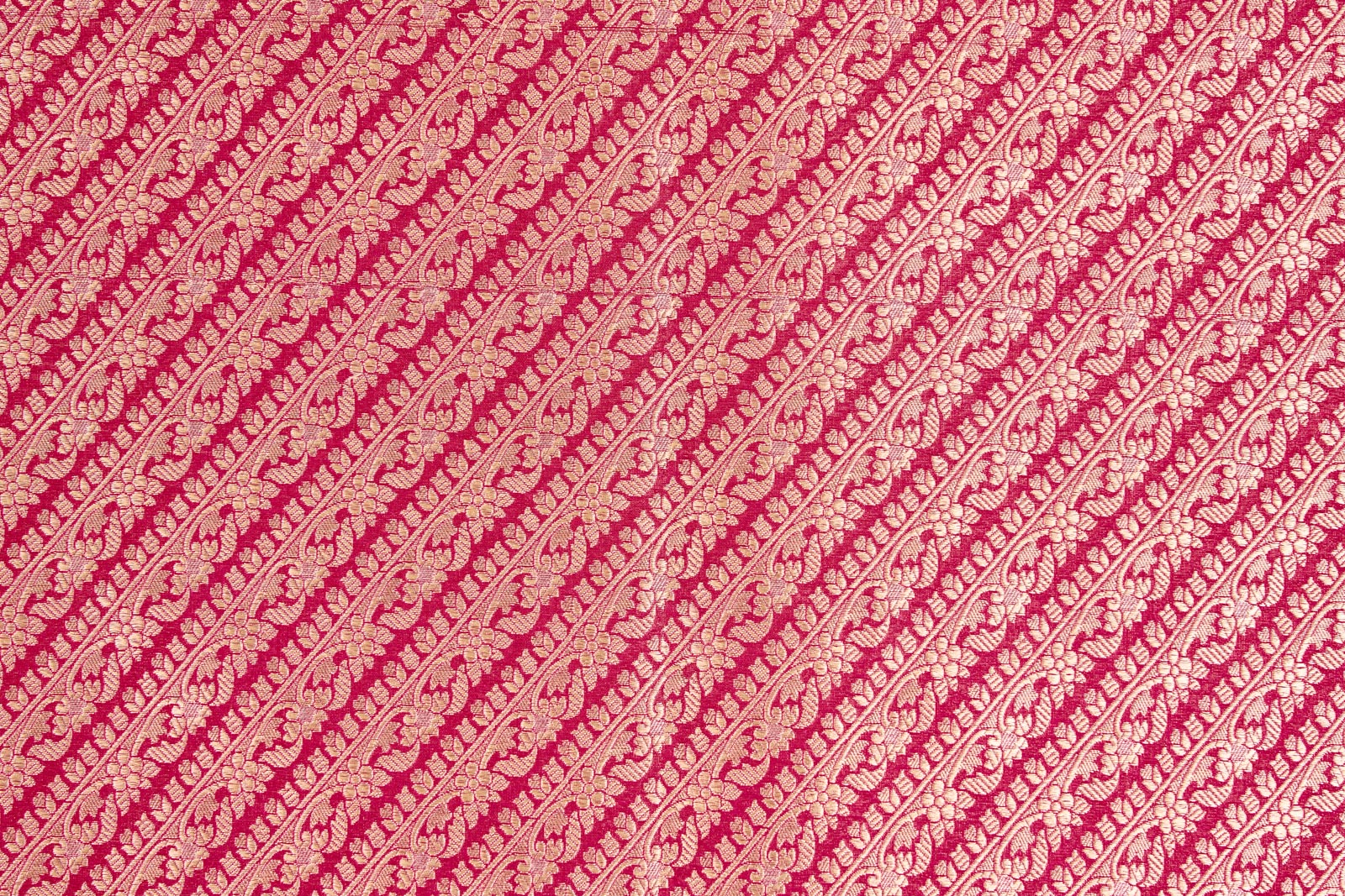 Fuchsia Pink Handwoven Banarasi Brocade Fabric