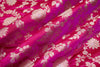 Pink Dual Tone Handwoven Banarasi Silk Fabric