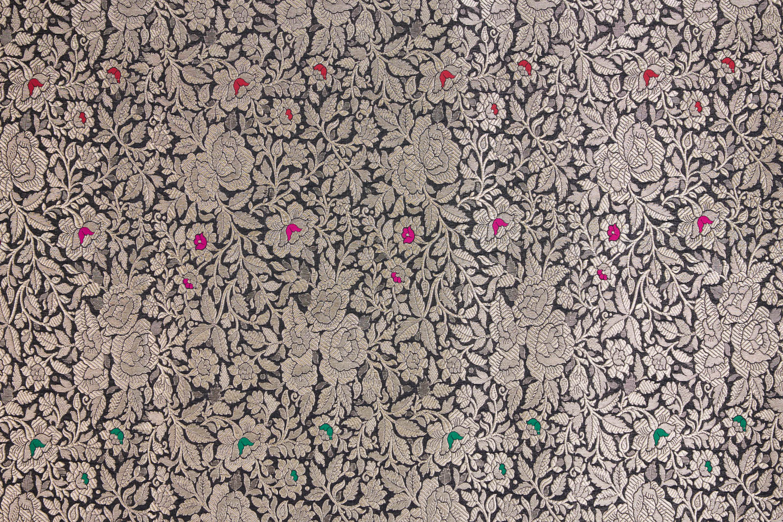 Black Handwoven Banarasi Brocade Fabric