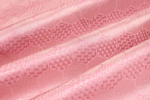 Baby Pink Handwoven Banarasi Silk Fabric