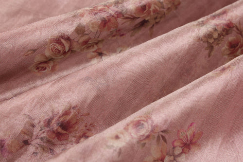 Onion Pink Banarasi Tissue Silk Fabric