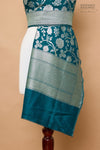 Peacock Blue Handwoven Banarasi Moonga Dupatta