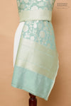 Mint Blue Handwoven Banarasi Moonga Dupatta