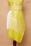 Greenish Yellow Handwoven Banarasi Moonga Dupatta