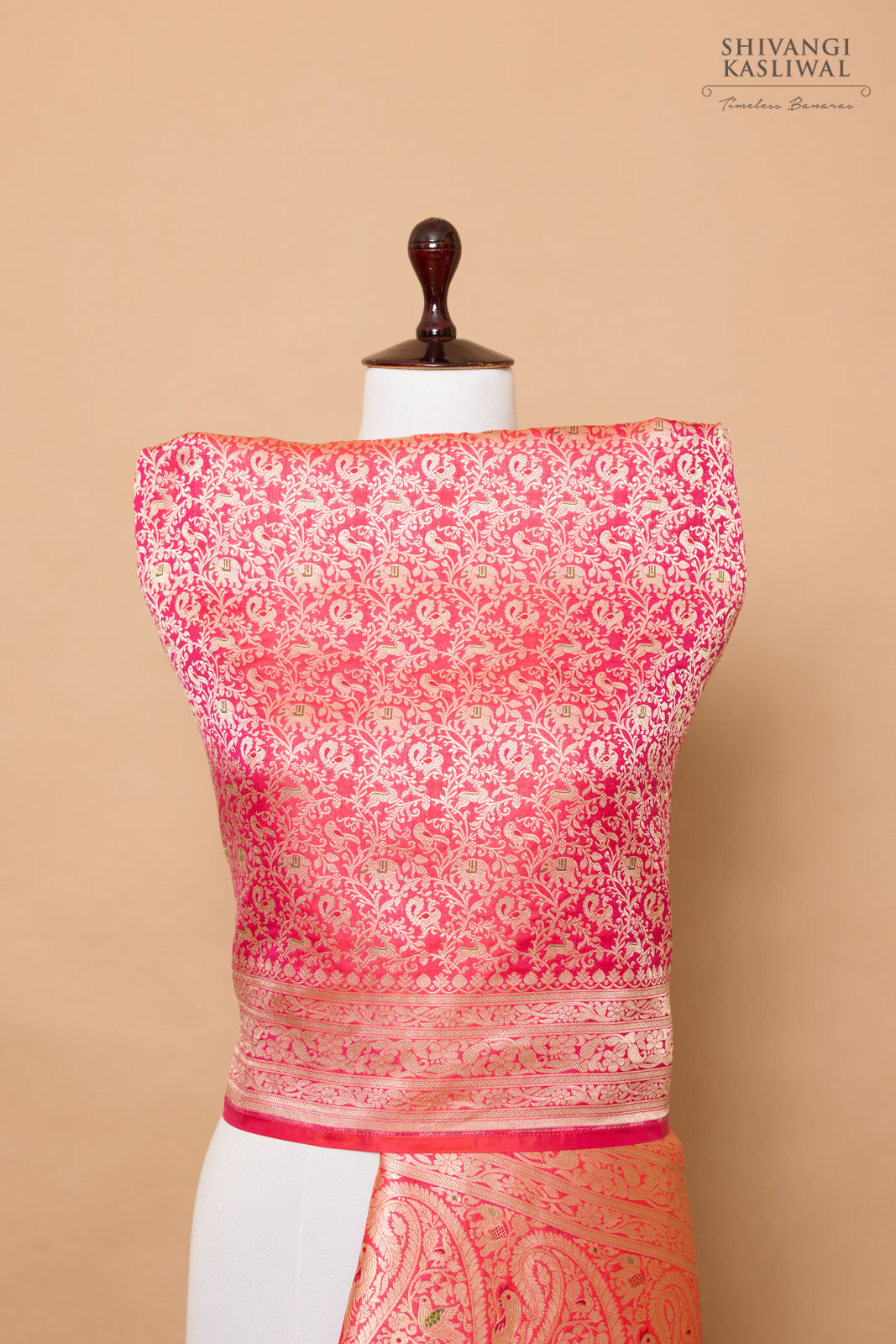 Pink Dual Tone Handwoven Banarasi Silk Dupatta