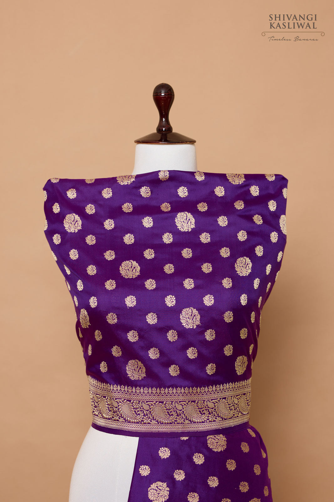 Purple Handwoven Banarasi Kadhua Silk Dupatta