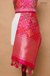 Pink Dual Tone Handwoven Banarasi Silk Dupatta