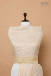 Beige Handwoven Banarasi Georgette Tissue Dupatta