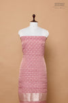 Onion Pink Handwoven Banarasi Georgette Tissue Suit Piece