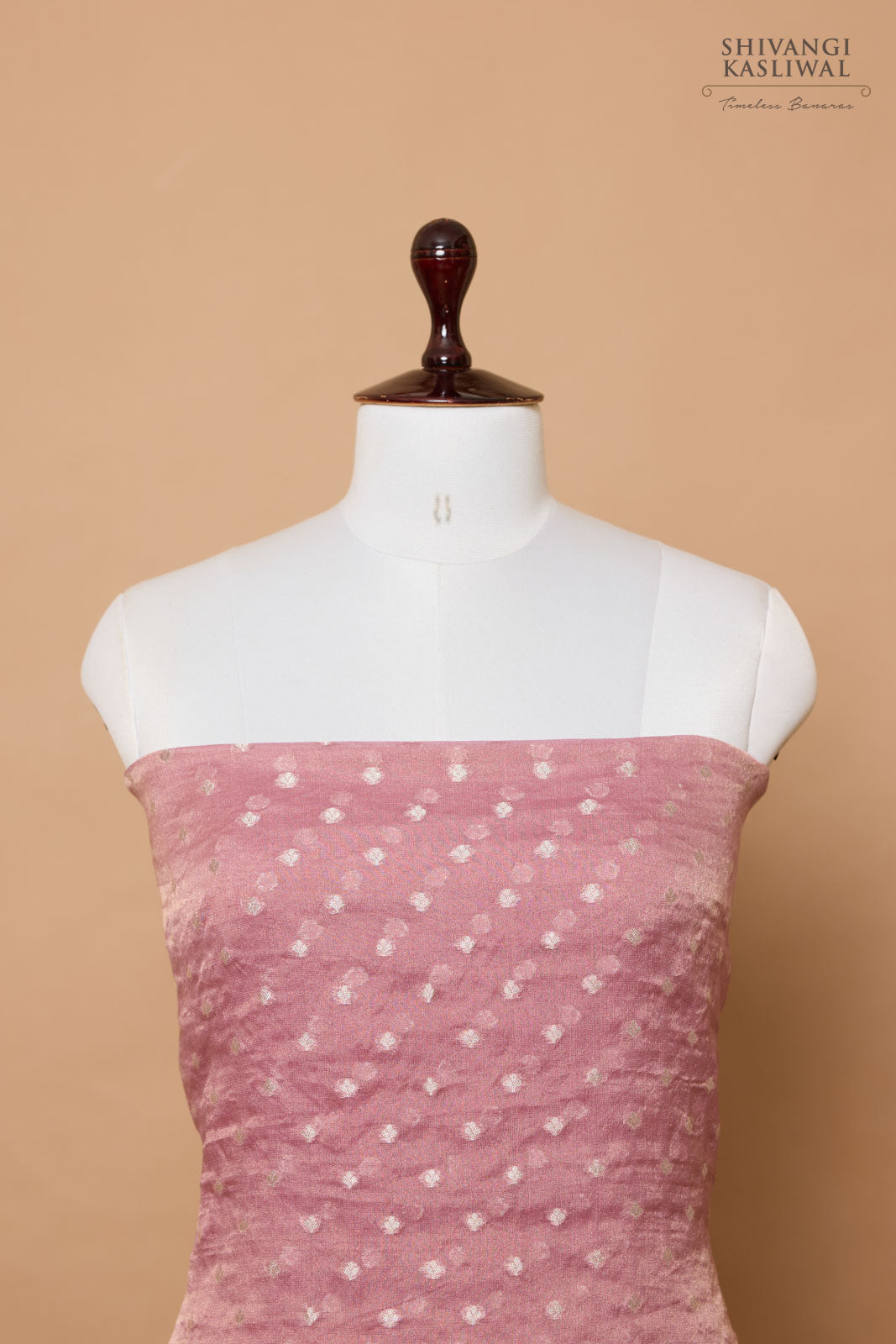 Onion Pink Handwoven Banarasi Georgette Tissue Suit Piece
