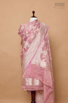 Onion Pink Handwoven Banarasi Georgette Tissue Suit Piece