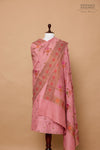 Onion Pink Handwoven Banarasi Moonga Silk Suit Piece