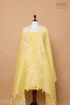 Yellow Handwoven Banarasi Chanderi Suit Piece