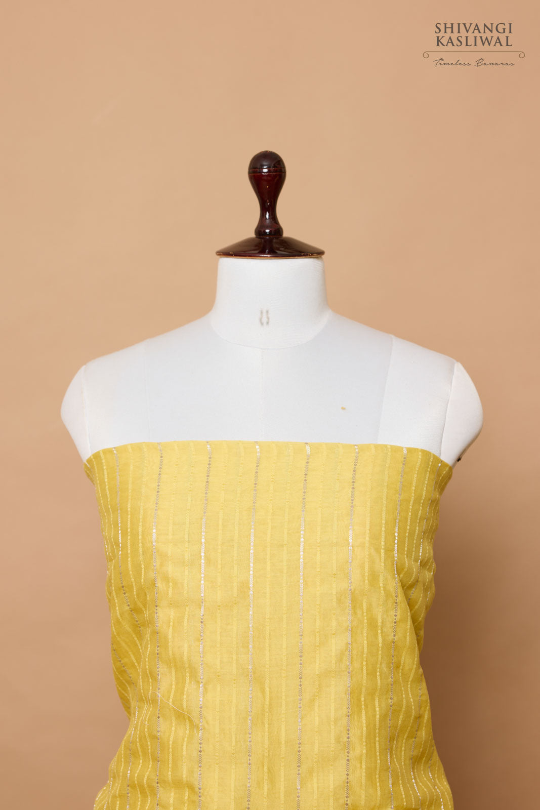 Yellow Handwoven Banarasi Chanderi Suit Piece