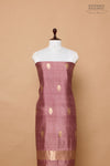 Mauve Handwoven Banarasi Chiniya Silk Suit Piece